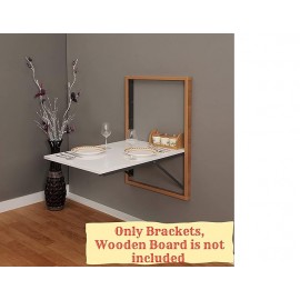 Folding Dining Table Brackets with Collapsible Hinges and Shelf The Perfect Solution for Study Desks, Office Tables, Home Computer Tables (Only Brackets) (2ft)