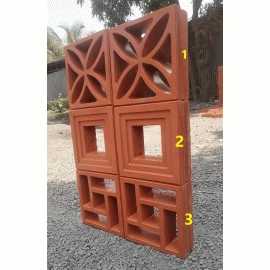 Ventilation Brick wall Terracotta  8'x8'x2.5' Brick size 3 pcs per box 